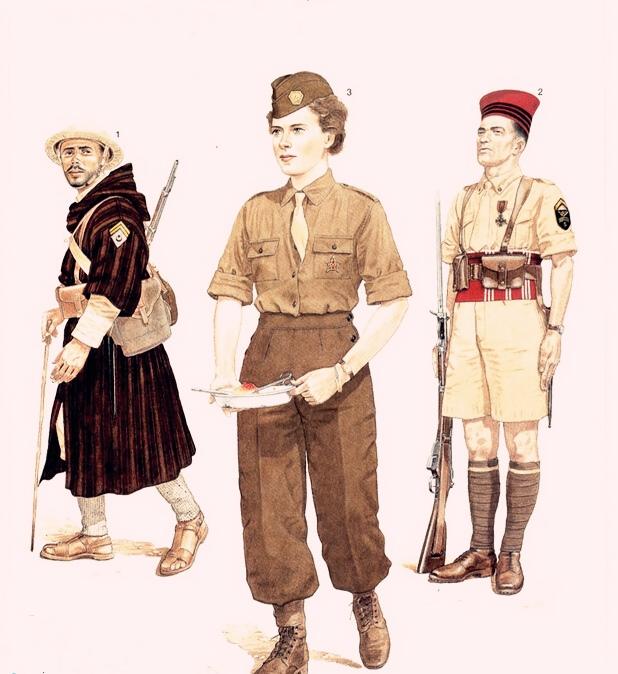 二战期间，法国军服别有特色，但大部分采用美式军服