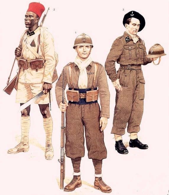 二战期间，法国军服别有特色，但大部分采用美式军服