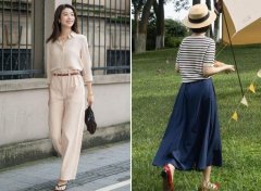 中年女性夏季流行服装套装(中年时尚夏季女套装)