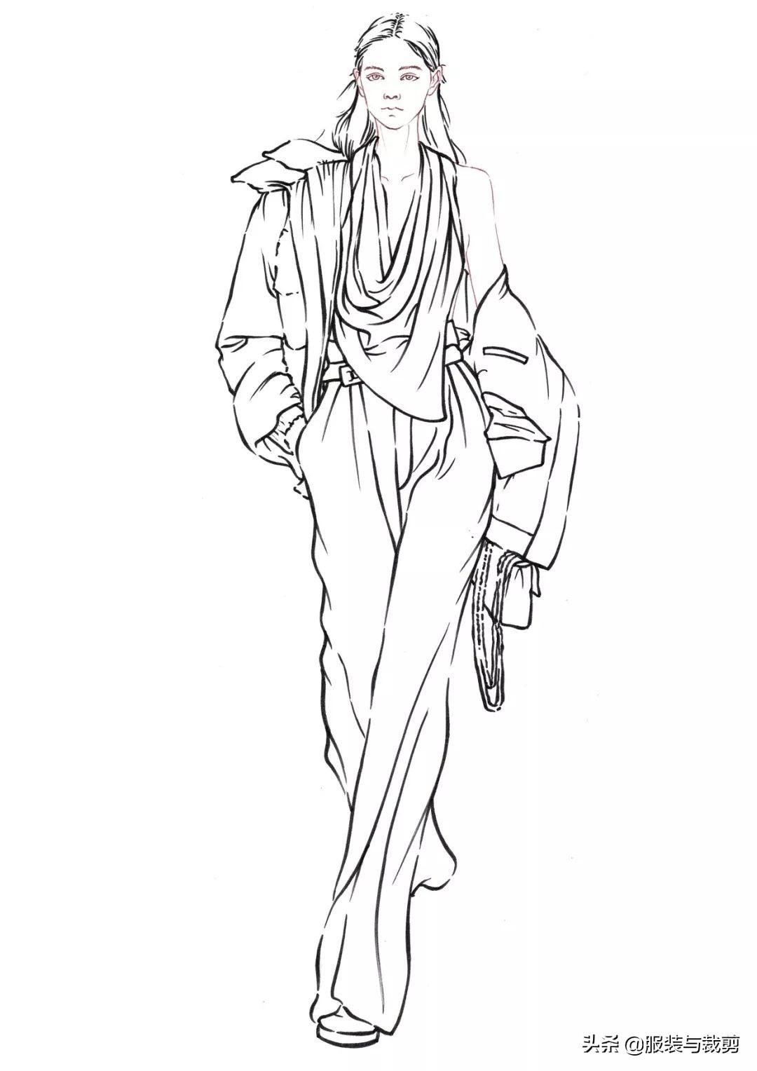 9款时尚美女服装设计手绘图