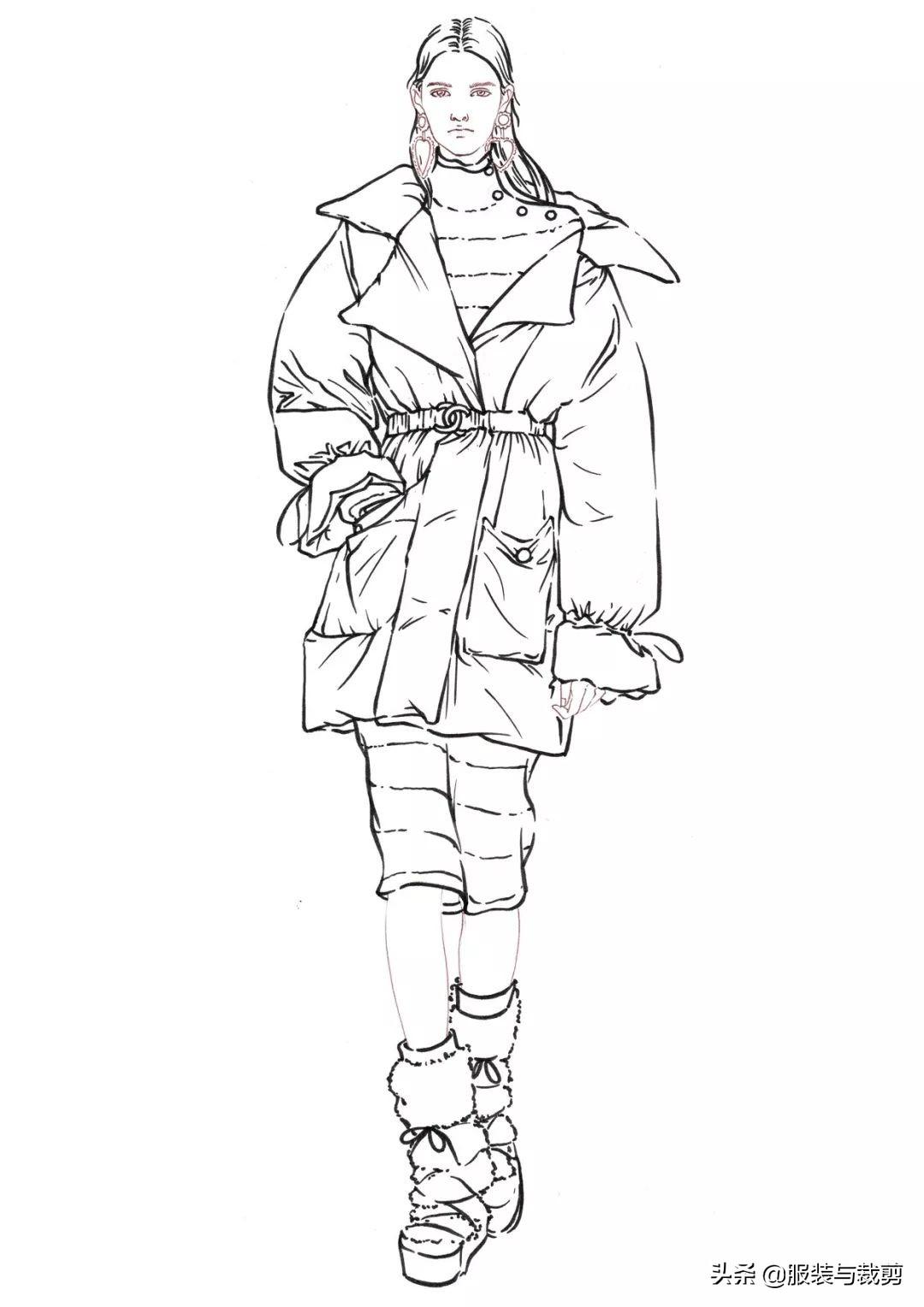 9款时尚美女服装设计手绘图