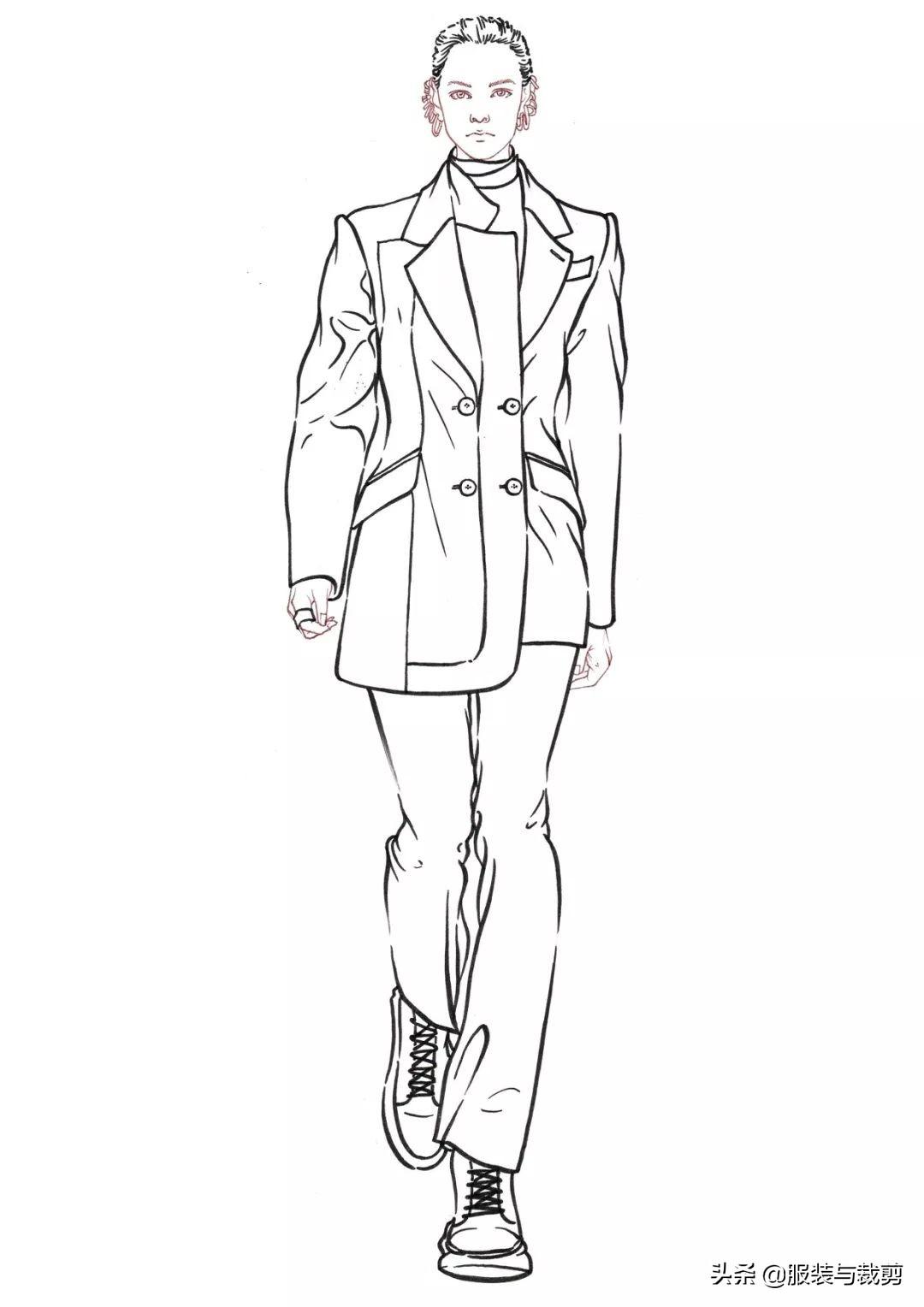 9款时尚美女服装设计手绘图