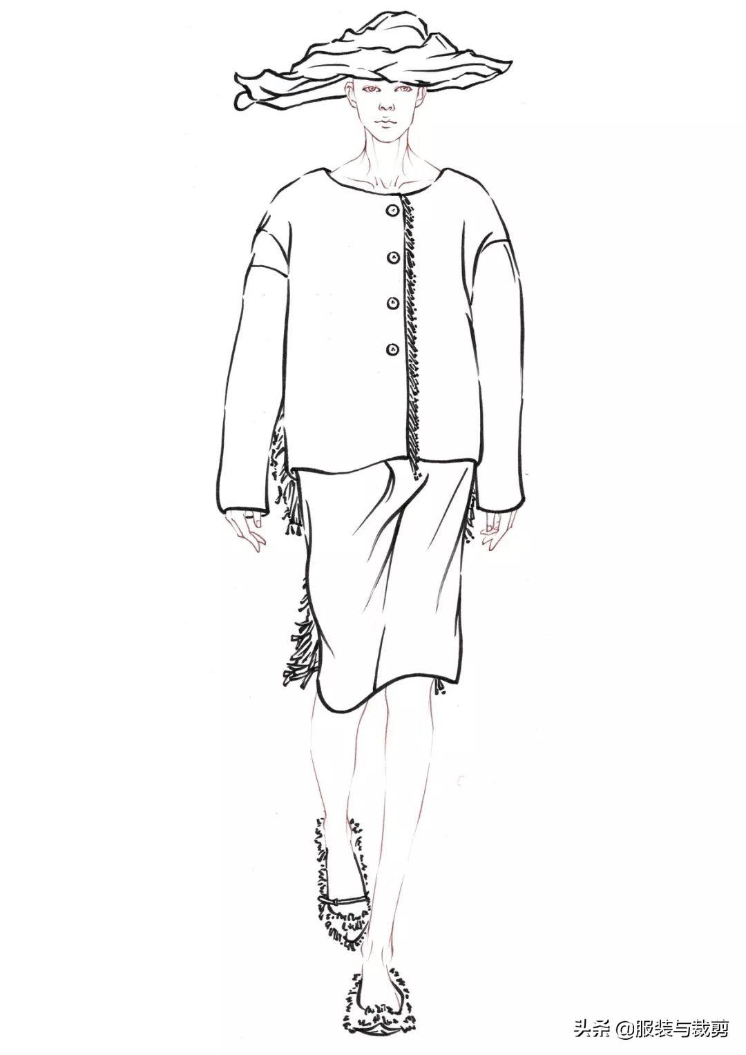 9款时尚美女服装设计手绘图