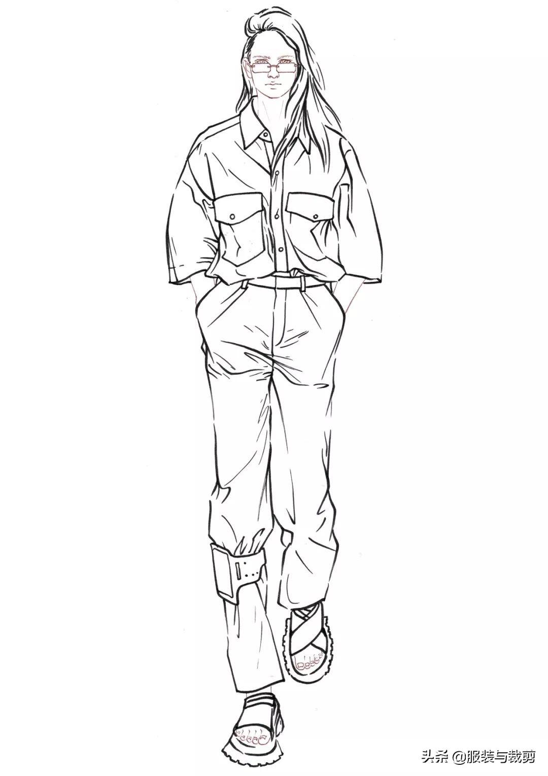 9款时尚美女服装设计手绘图