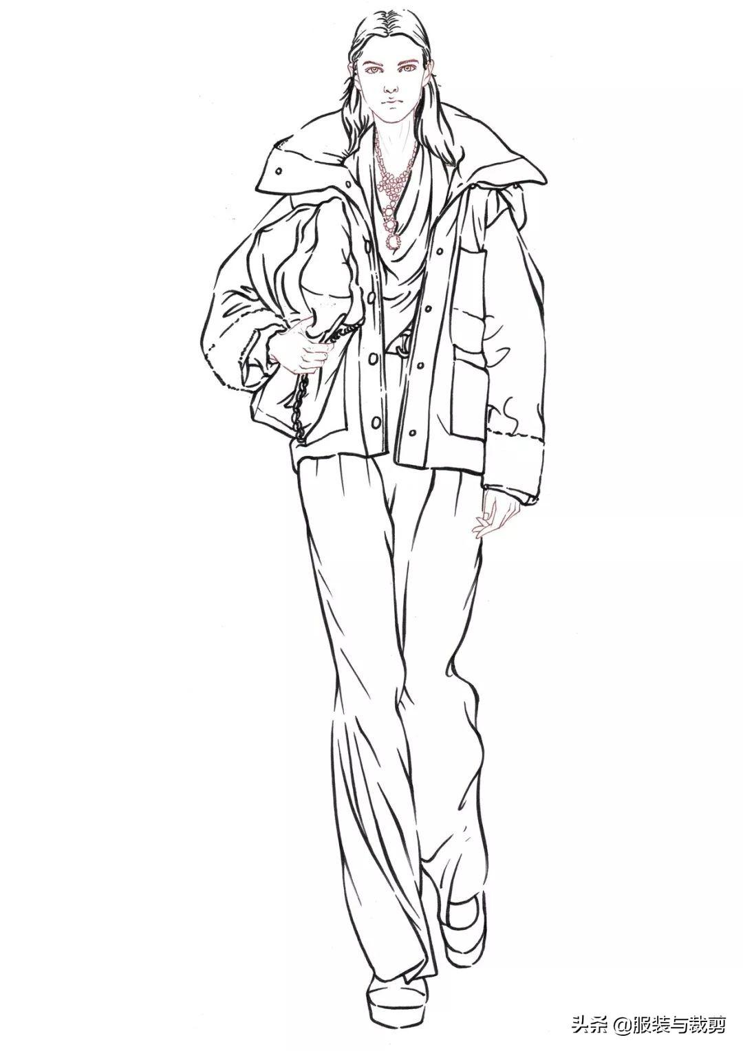 9款时尚美女服装设计手绘图